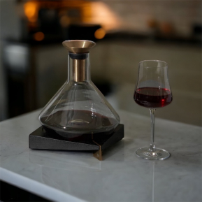 Carafe à vin socle bois d'acacia