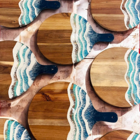 Planche à Découper Résine Océanique - Tidal Waves