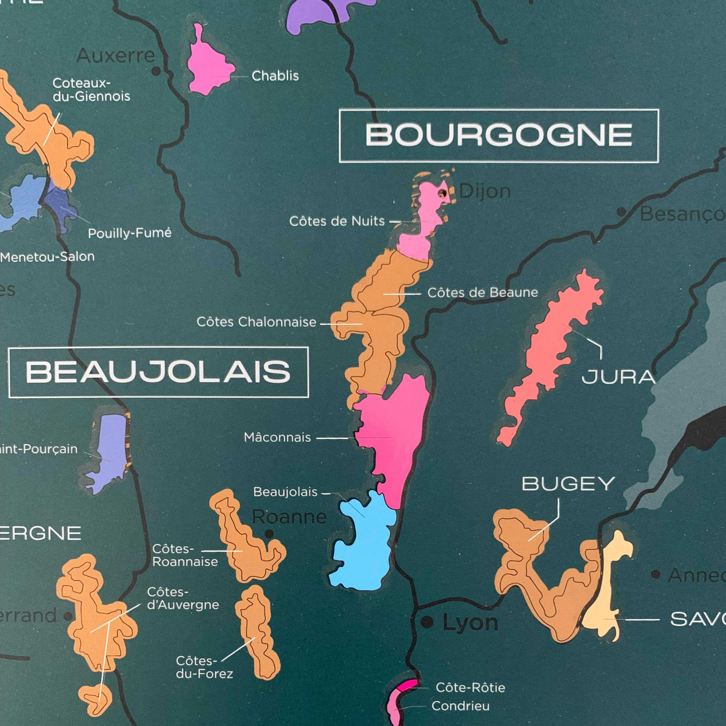 Carte des Vignobles Français