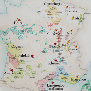 Carte des Vignobles Français