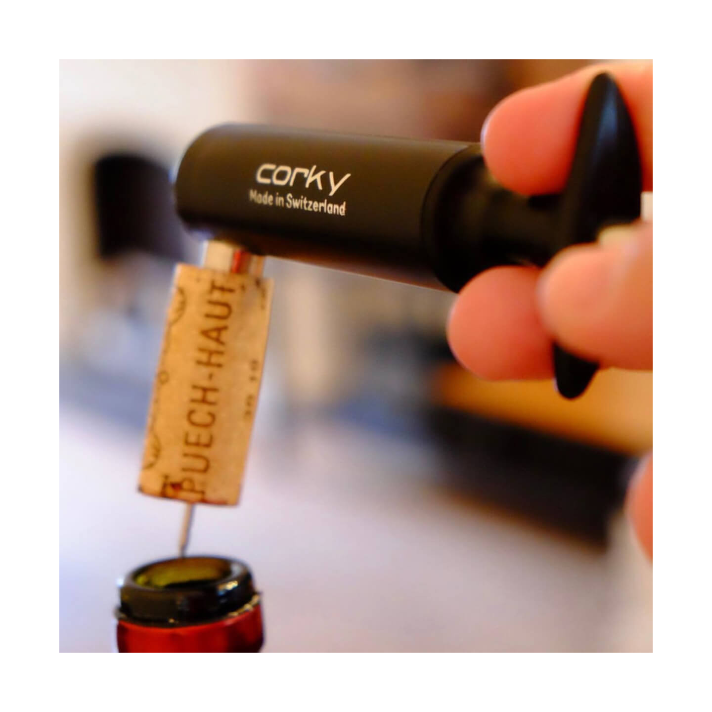 Ouvre-Bouteille De Vin à Pression D'Air - Extracteur De Bouchon Avec Pompe Manuel Noir