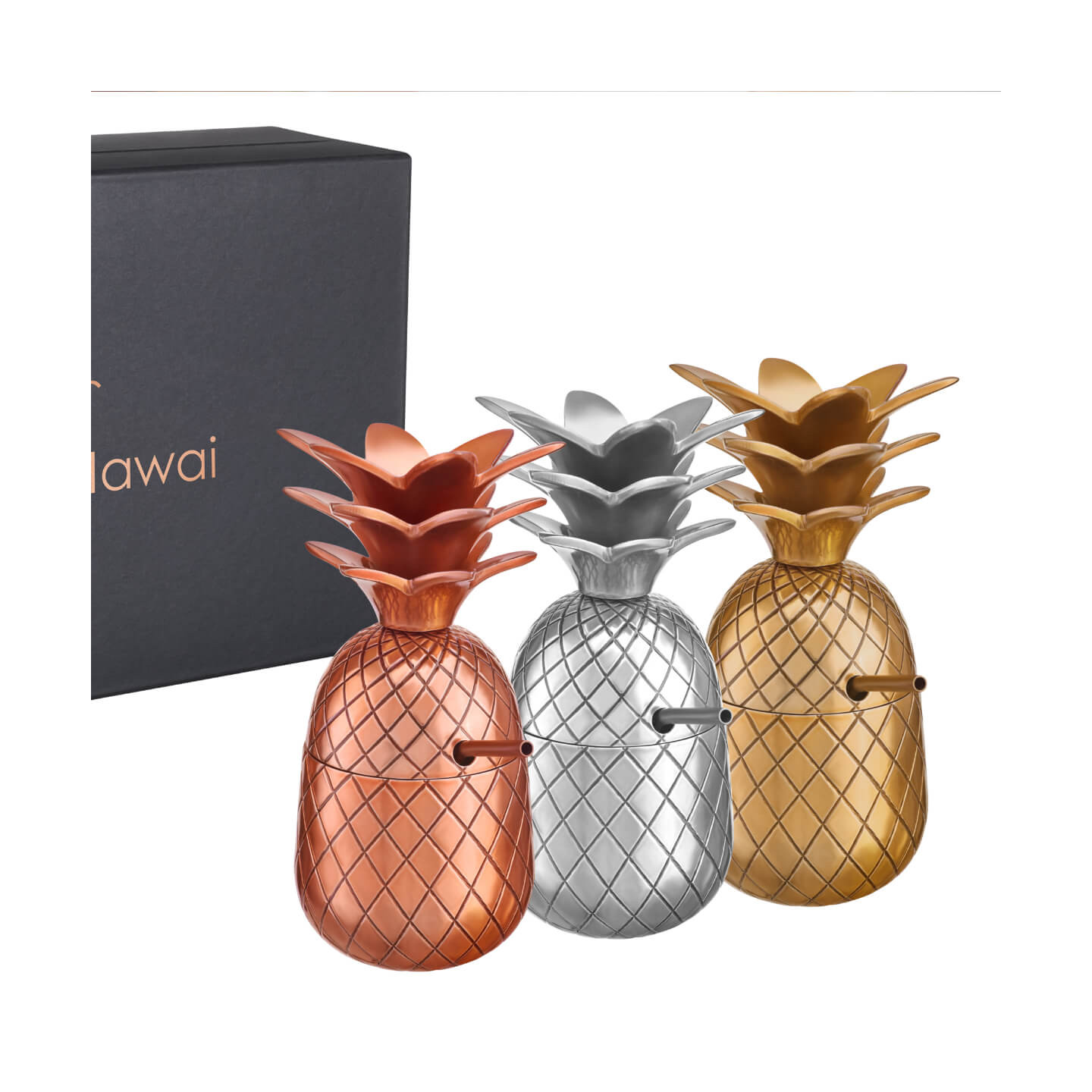 Lot De 4 Verres à Cocktail Ananas Ravenhead 67,5 Cl - Verres Tropicaux Pour Fêtes Et Barbecues